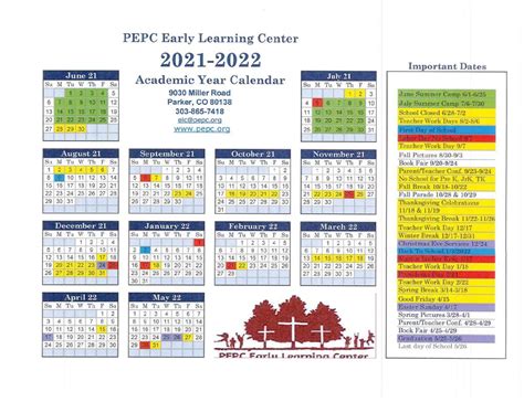 Kleptz Early Learning Center Calendar